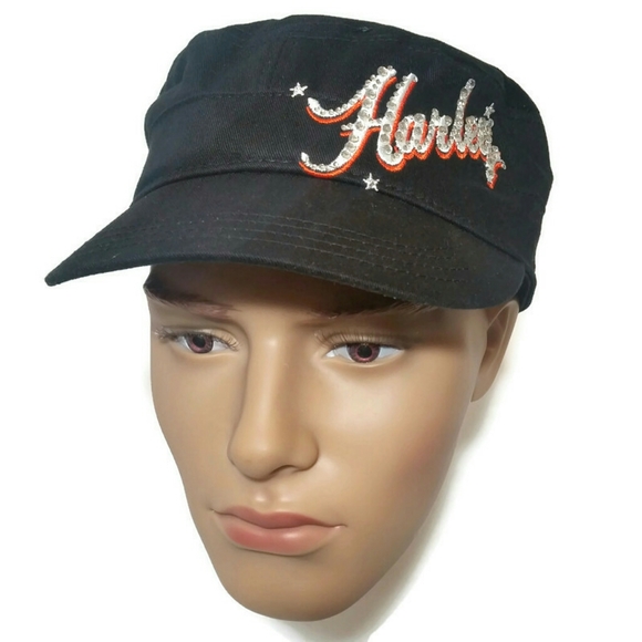 Harley-Davidson Accessories - Harley Davidson Womens Embellished Flat Top Hat